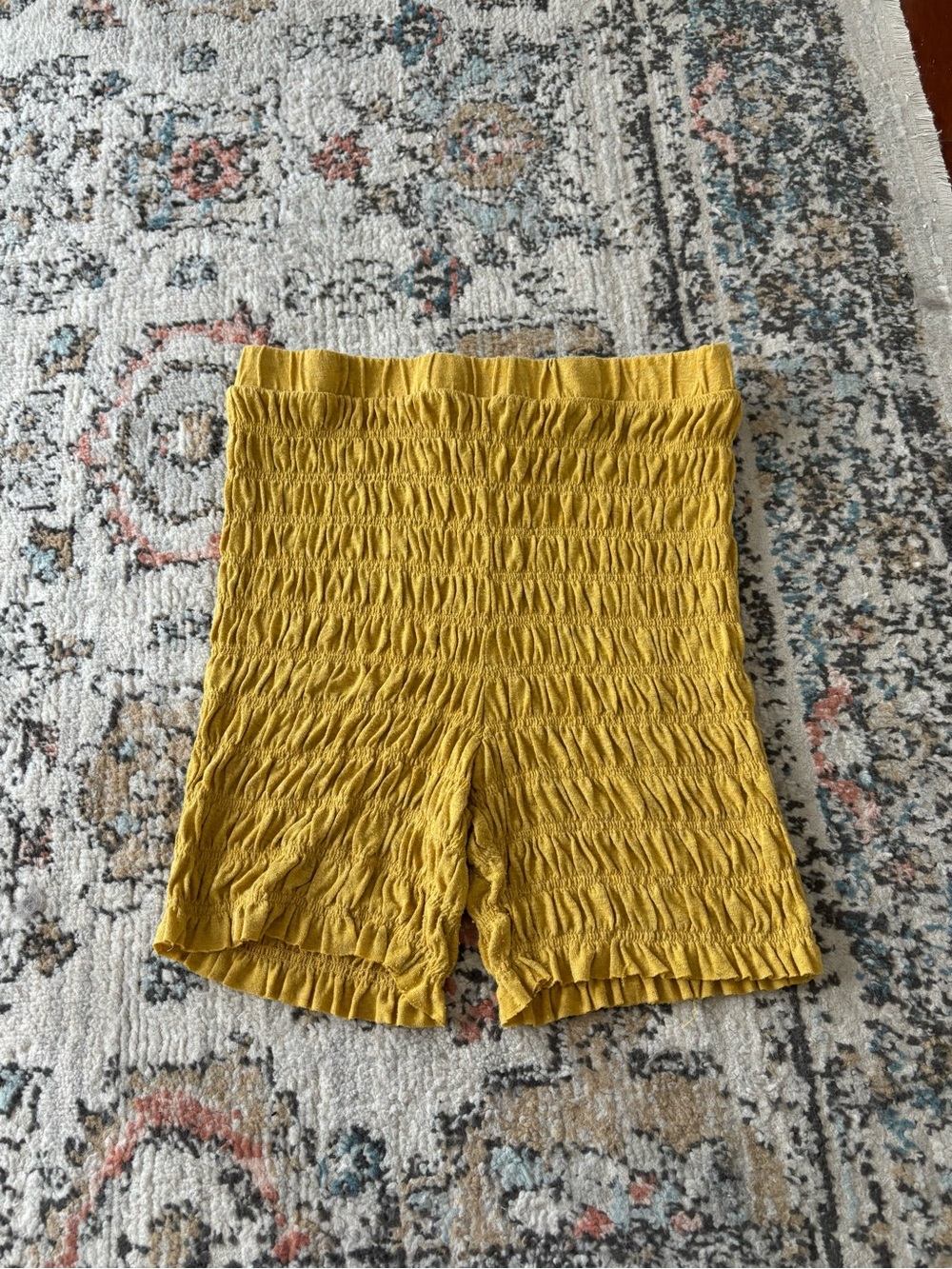 FP beach (free people) linen blend ruched biker shorts
